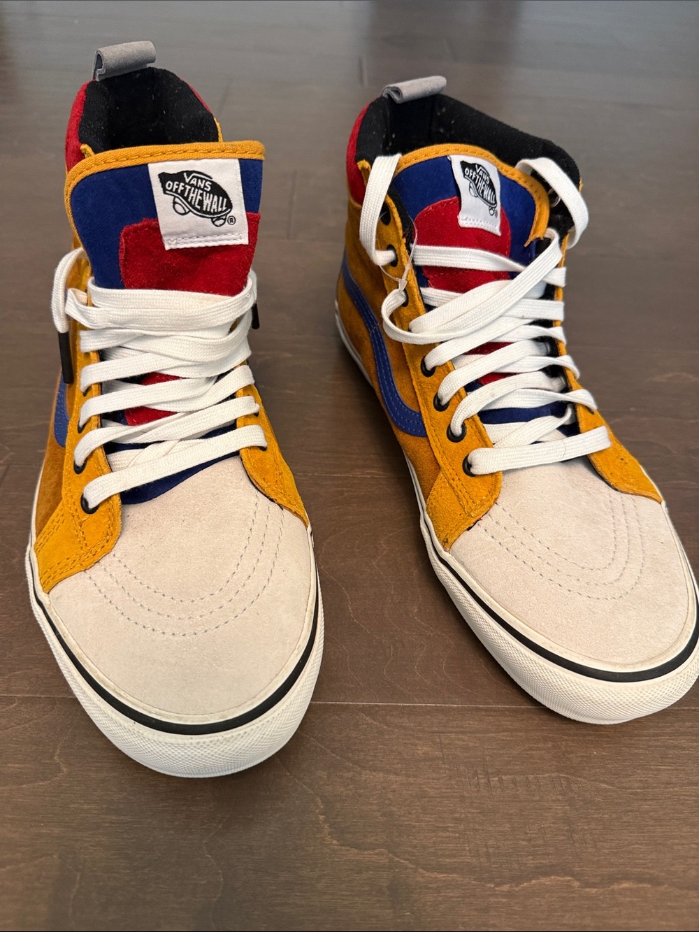 Vans SK8T-HI MTE High-Top Suede Sneakers - Mustard, Blue, Red, Cream